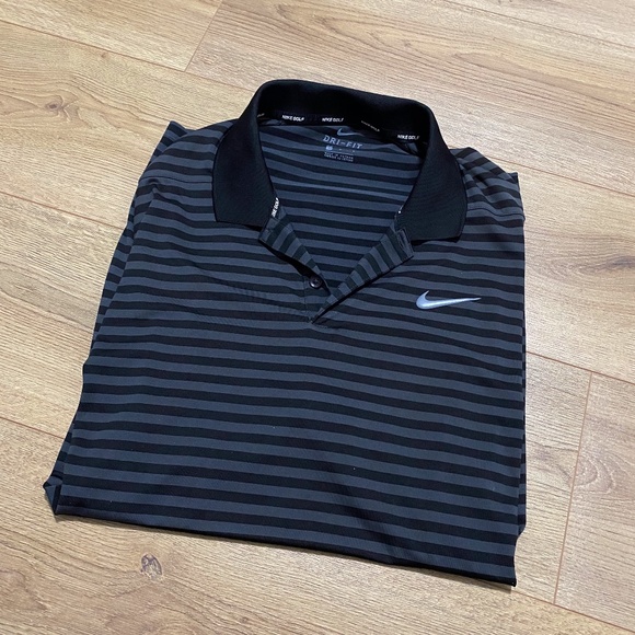 SOLD Nike Golf Dri-Fit Striped Polo T-Shirt - Picture 1 of 3